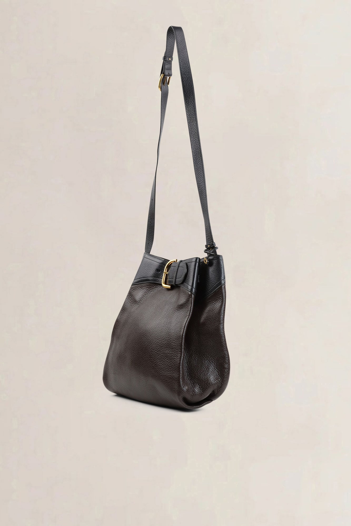 Delvaux Black/Brown Leather Nomade Crossbody Bag