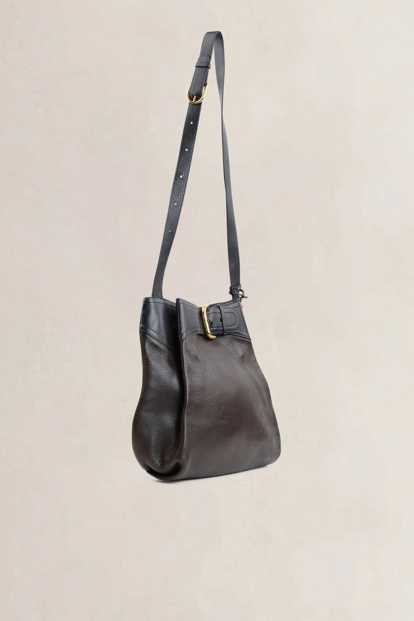 Delvaux Black/Brown Leather Nomade Crossbody Bag