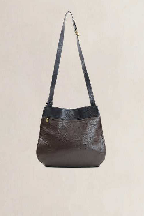 Delvaux Black/Brown Leather Nomade Crossbody Bag