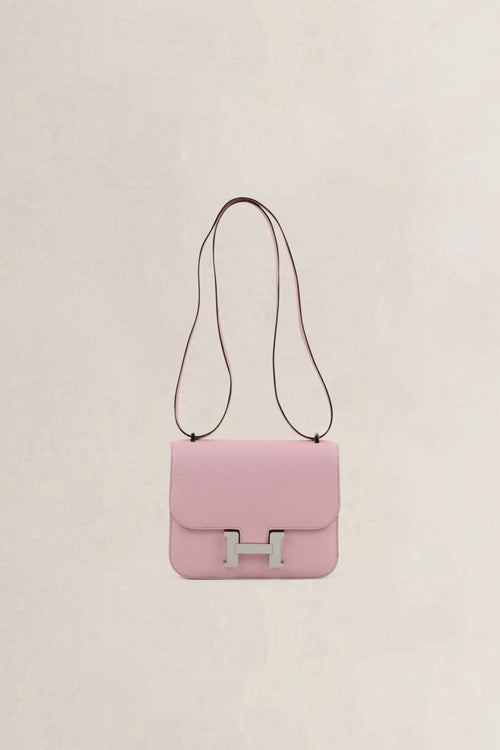 Hermès Constance Mini Chèvre Rose Sakura Crossbody Bag