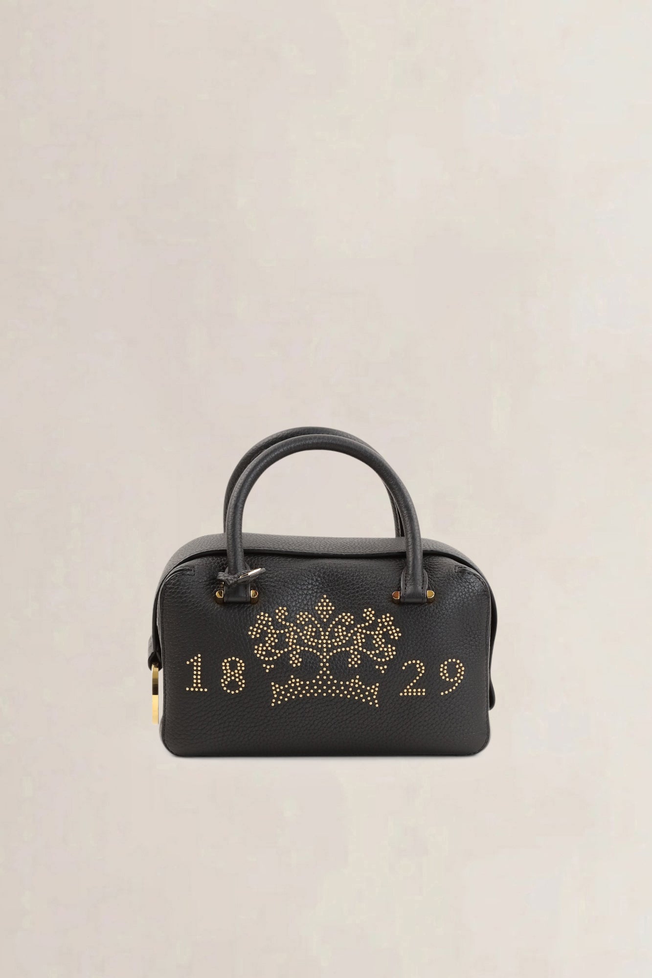 Delvaux Black Cool Box "1829" Studs Crossbody Bag