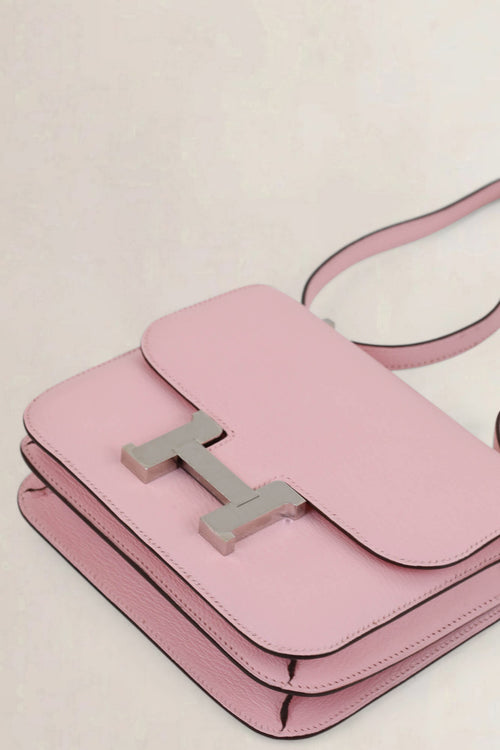 Hermès Constance Mini Chèvre Rose Sakura Crossbody Bag