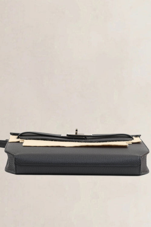 Hermès Black Kelly Dépêches 25 Pouch
