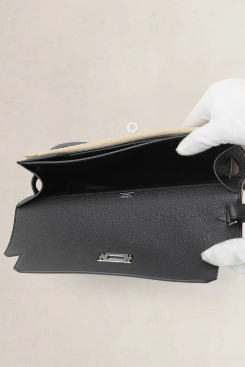 Hermès Black Kelly Dépêches 25 Pouch