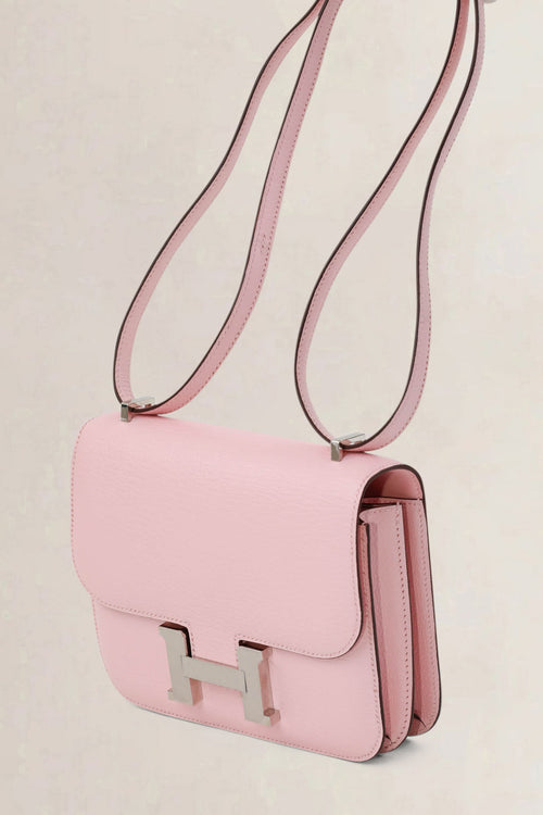 Hermès Constance Mini Chèvre Rose Sakura Crossbody Bag