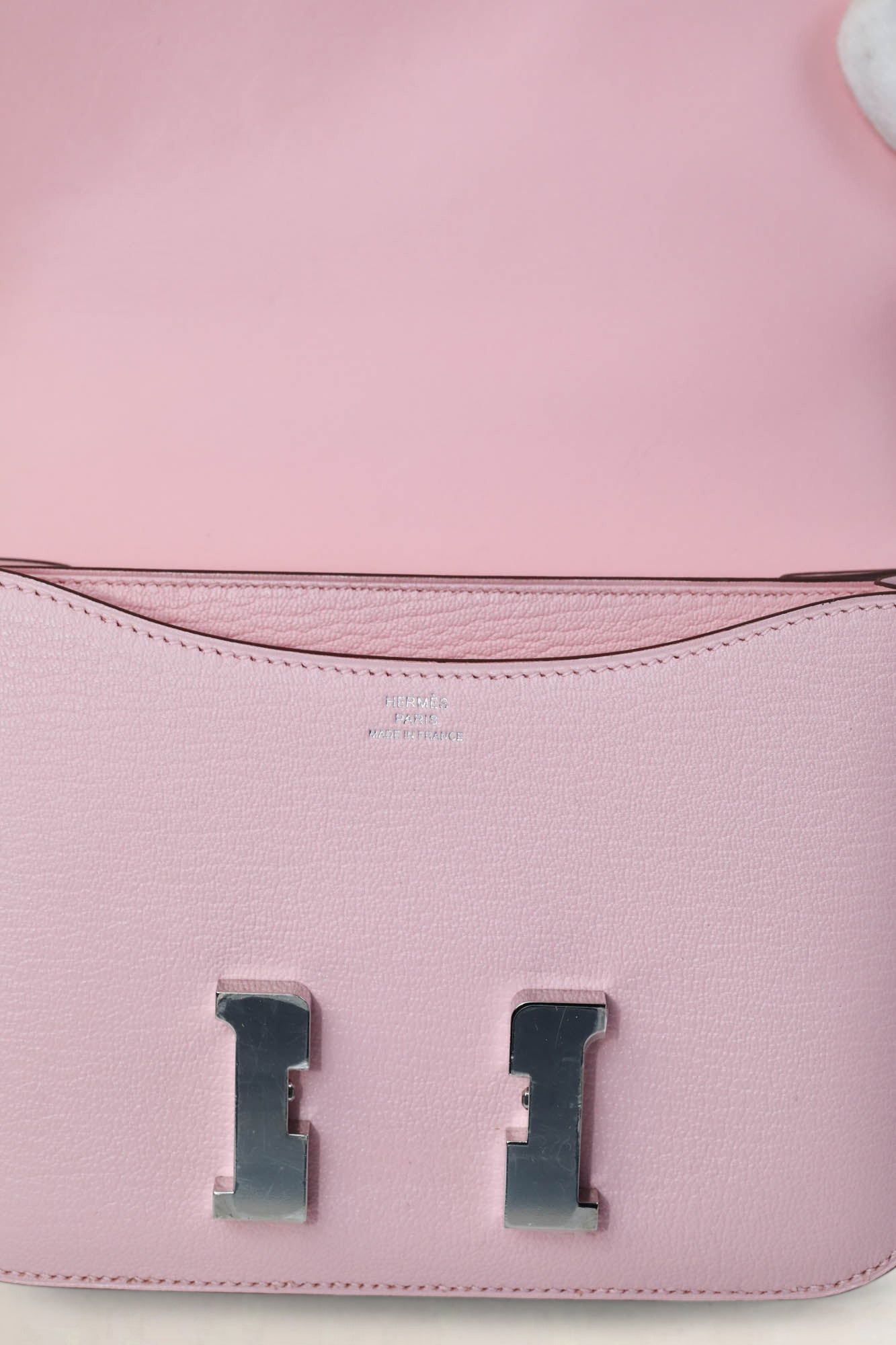 Hermès Constance Mini Chèvre Rose Sakura Crossbody Bag