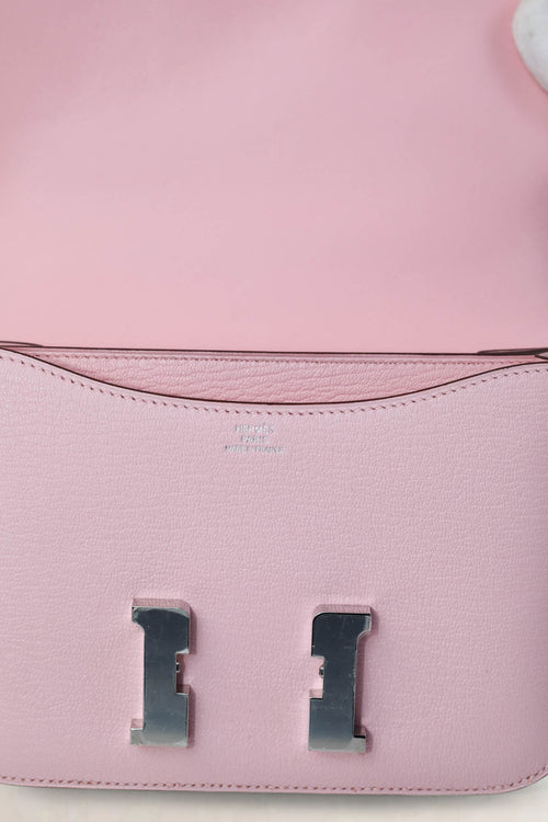 Hermès Constance Mini Chèvre Rose Sakura Crossbody Bag