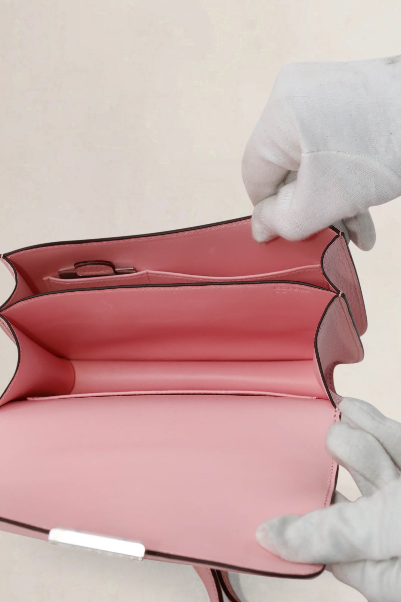 Hermès Constance Mini Chèvre Rose Sakura Crossbody Bag