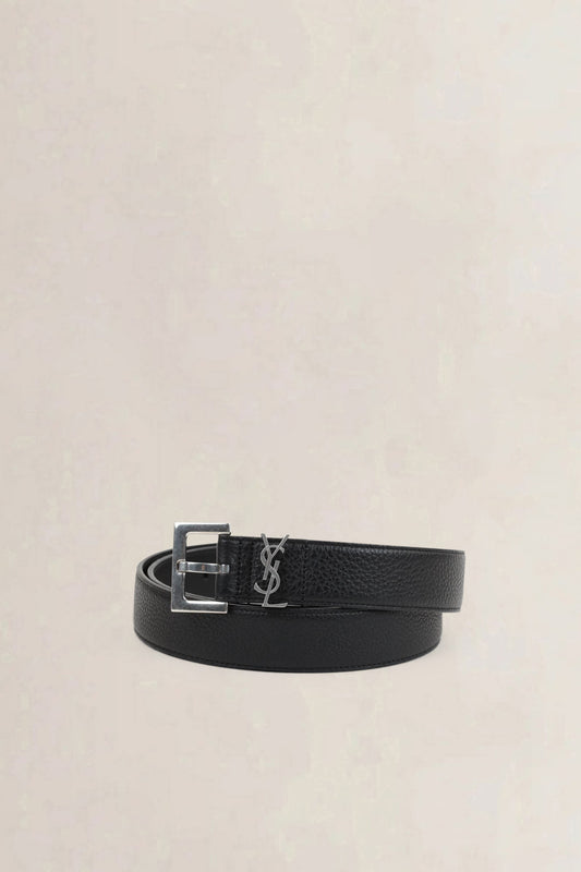 YSL Black Cassandre Belt