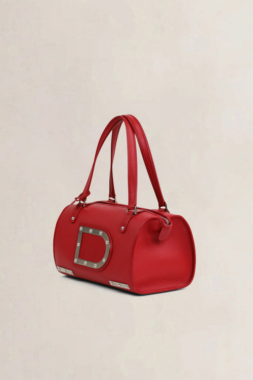 Delvaux Red Astrid PM Top Handle Bag