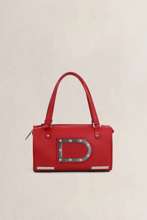 Delvaux Red Astrid PM Top Handle Bag