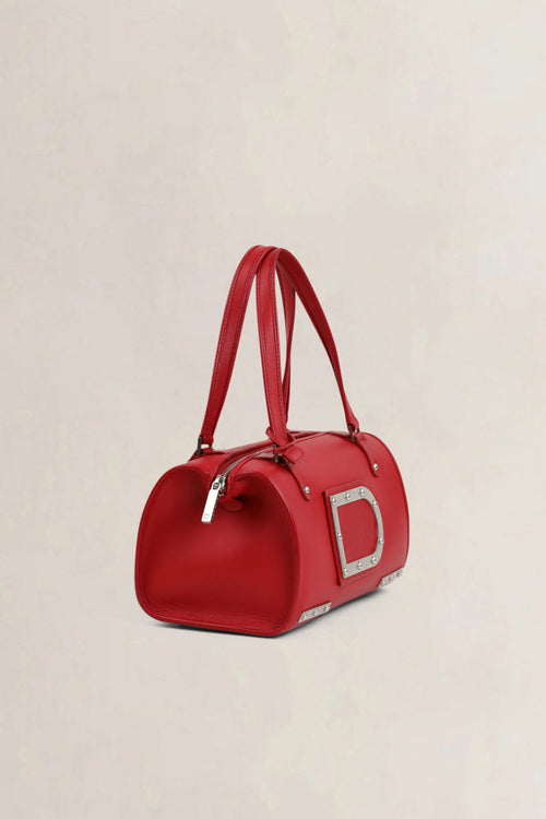 Delvaux Red Astrid PM Top Handle Bag