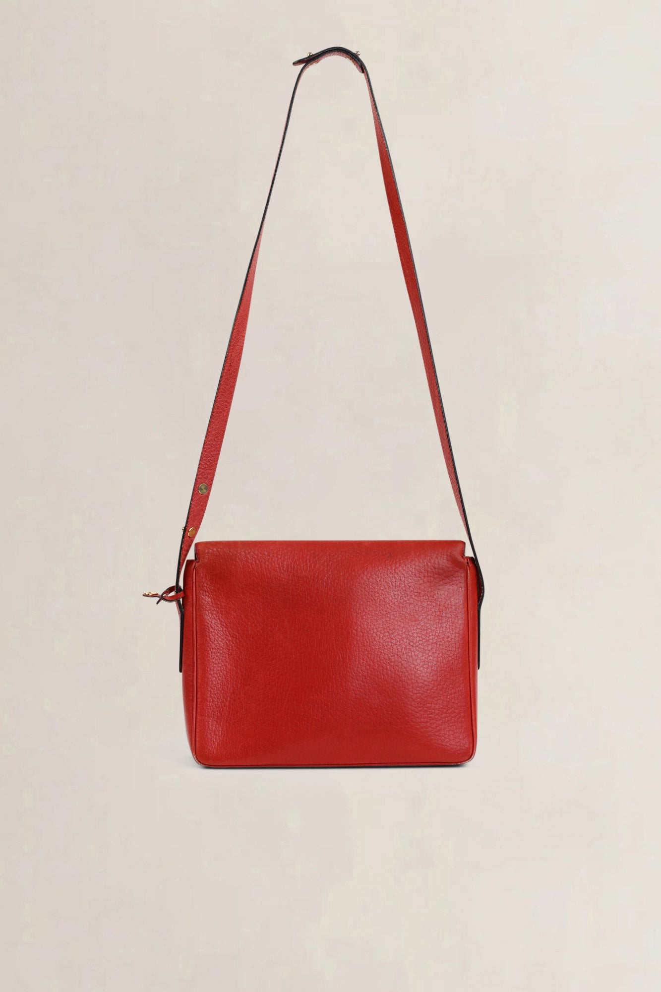 Delvaux Red Leather Poirier Crossbody Bag