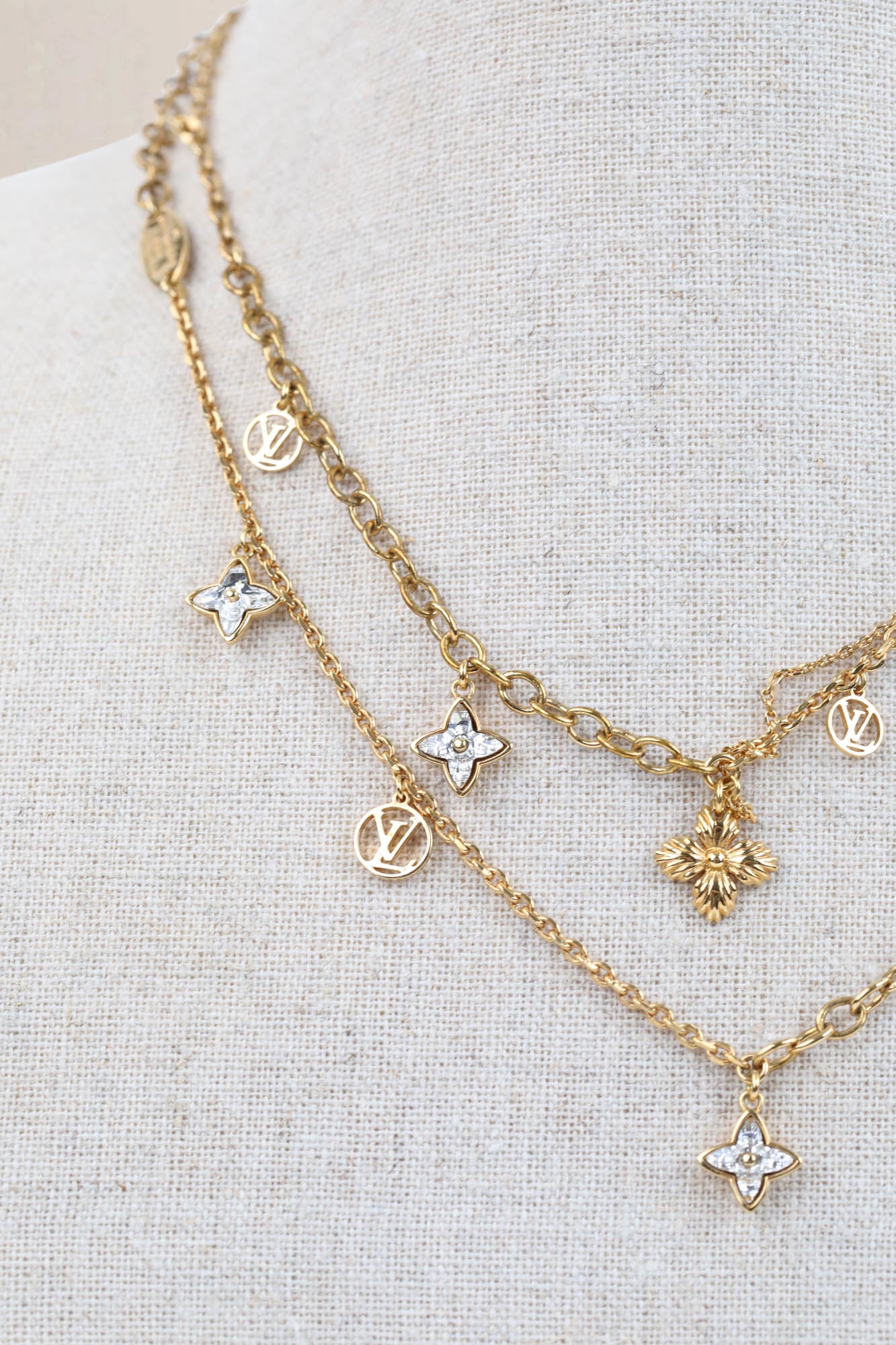 Louis Vuitton Blooming Strass Double Strand Necklace