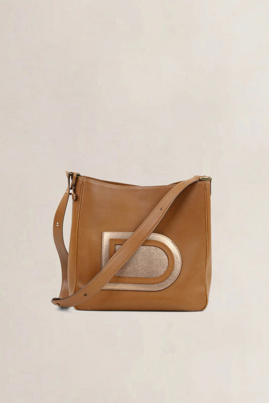 Delvaux Camel Hobo Allure Louise Shoulder Bag