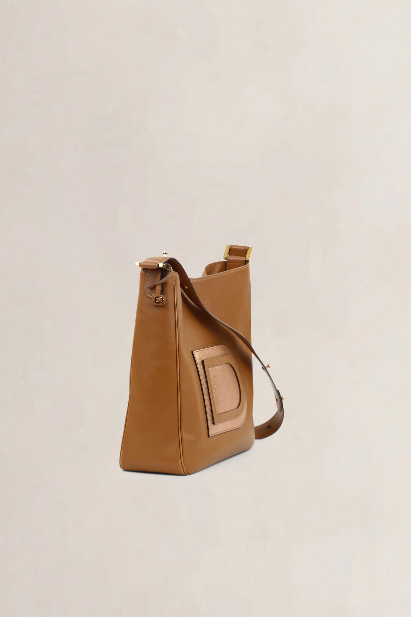 Delvaux Camel Hobo Allure Louise Shoulder Bag