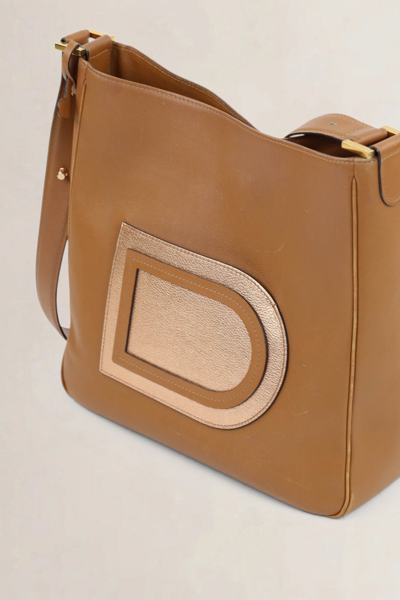 Delvaux Camel Hobo Allure Louise Shoulder Bag