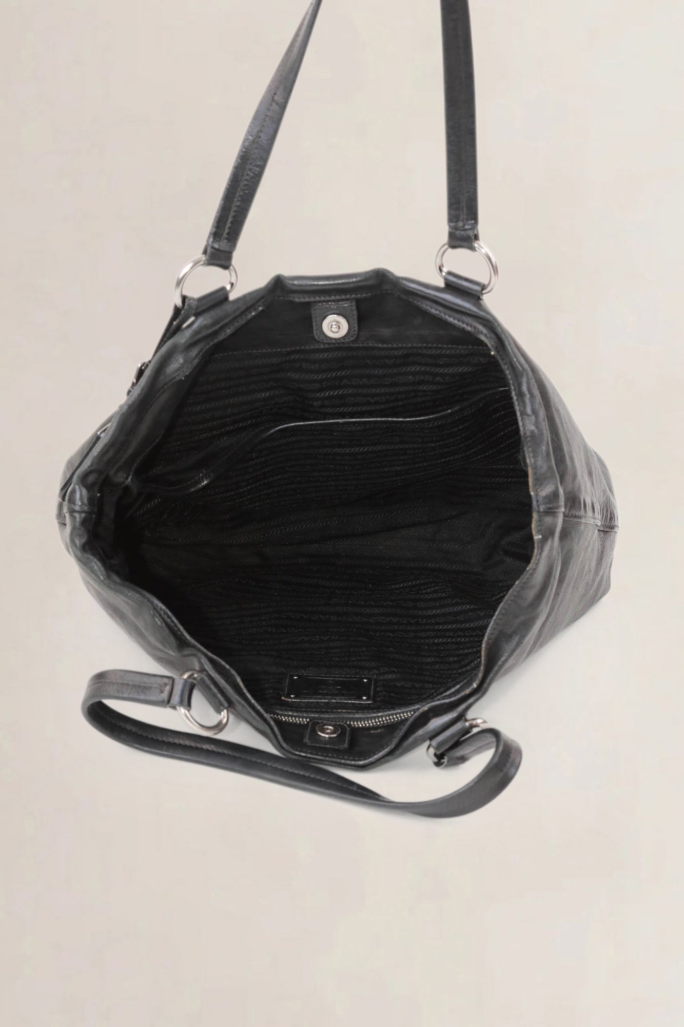 Prada Black Leather Shoulder Bag