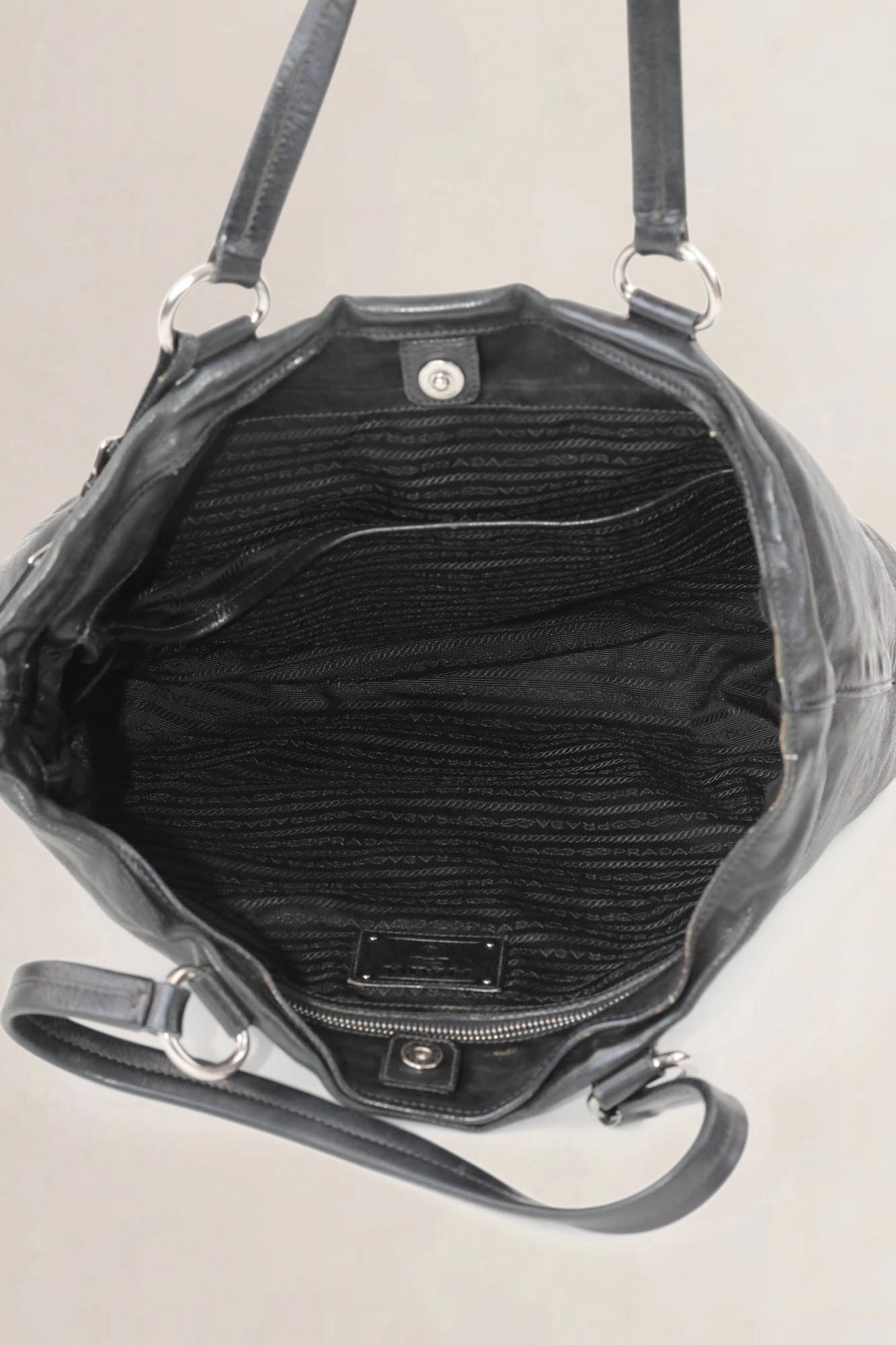 Prada Black Leather Shoulder Bag