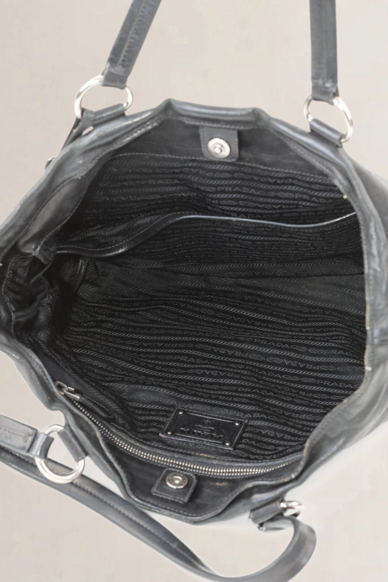 Prada Black Leather Shoulder Bag