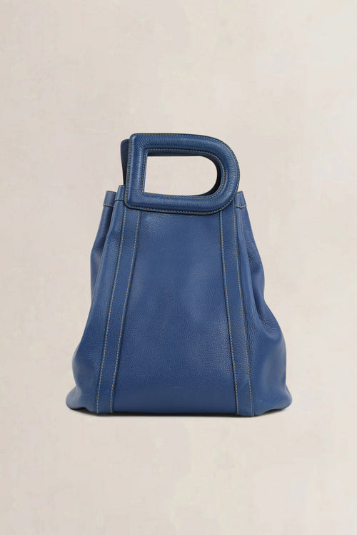 Delvaux Blue Leather Punch Shoulder Bag