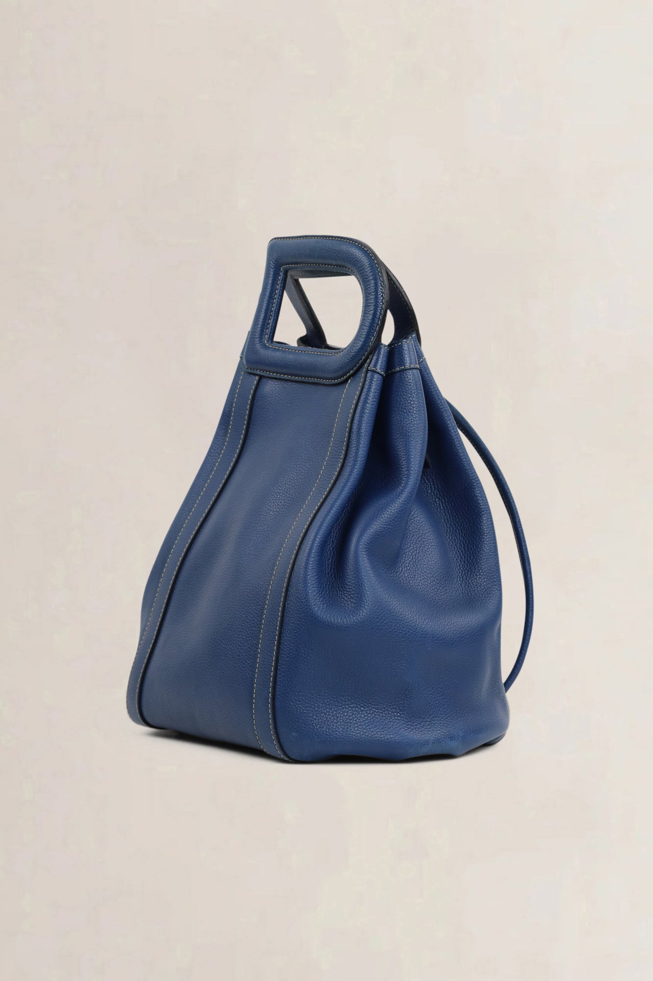 Delvaux Blue Leather Punch Shoulder Bag