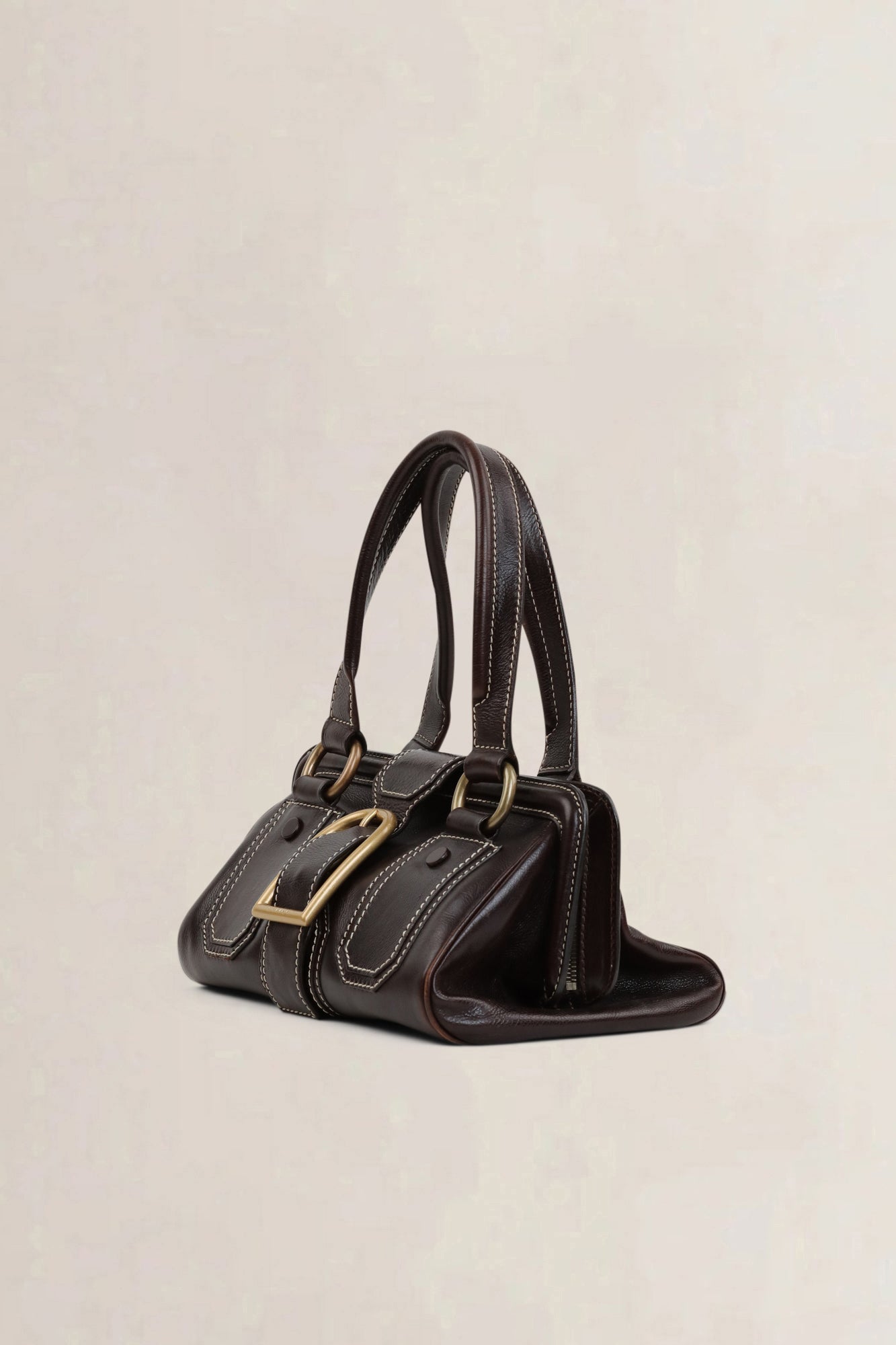 Céline Brown Ella Frame Vintage Shoulder Bag