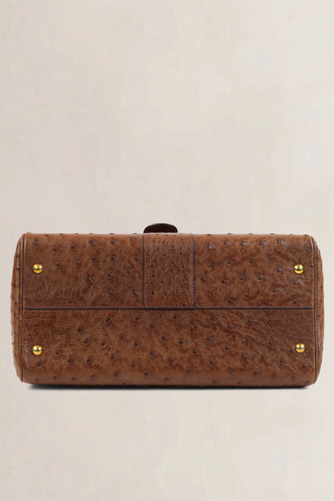 Delvaux Brillant Cognac MM Ostrich Crossbody Bag