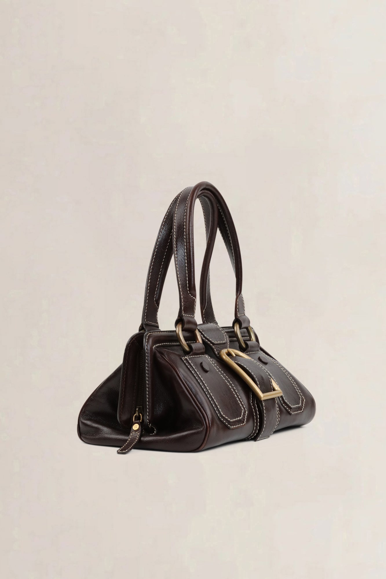 Céline Brown Ella Frame Vintage Shoulder Bag