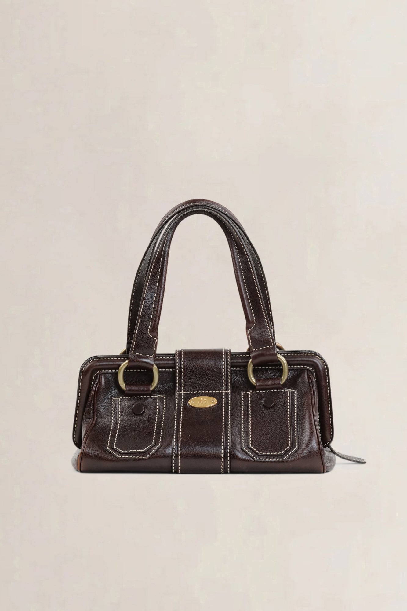 Céline Brown Ella Frame Vintage Shoulder Bag