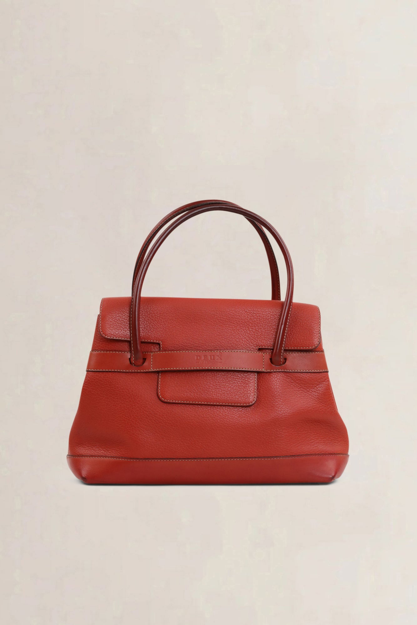 Deux de Delvaux Red Top Handle Bag