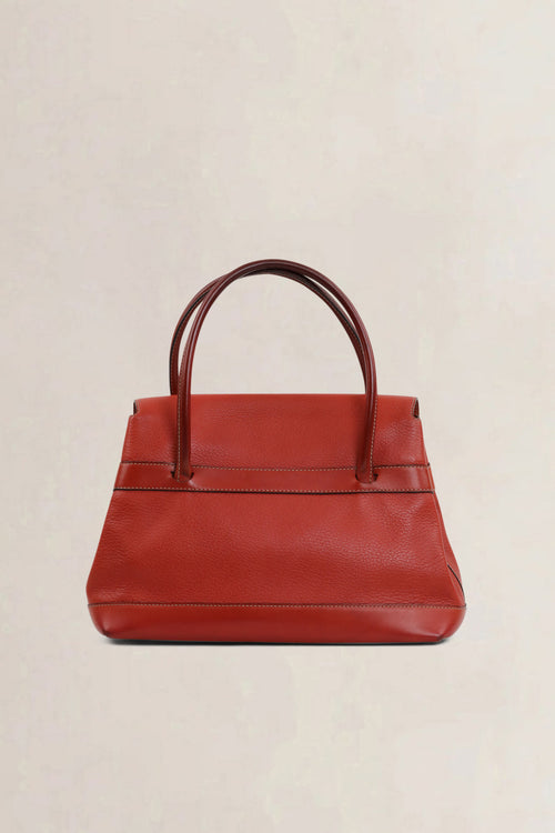 Deux de Delvaux Red Top Handle Bag