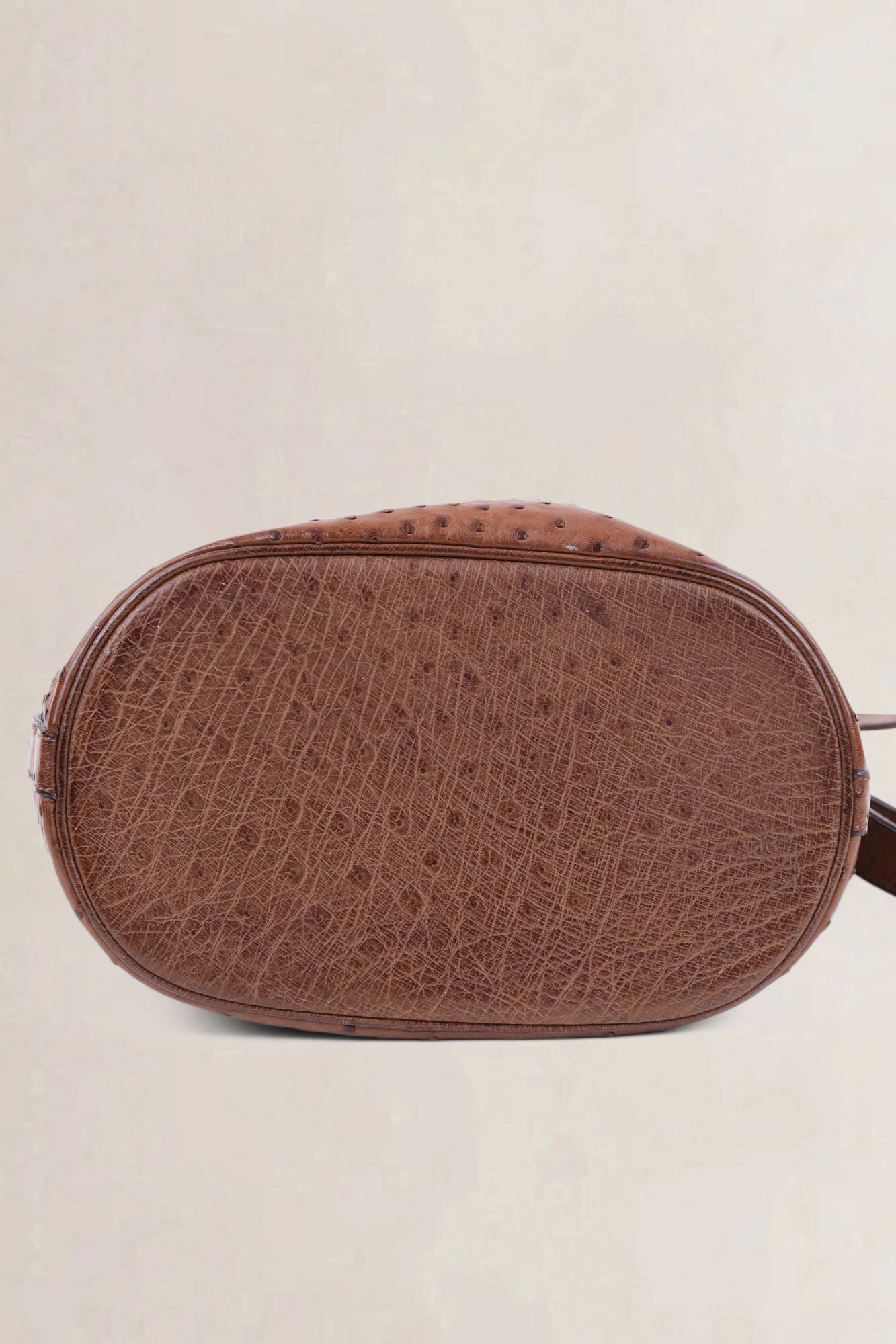 Delvaux Cognac Calicot Ostrich Crossbody Bag