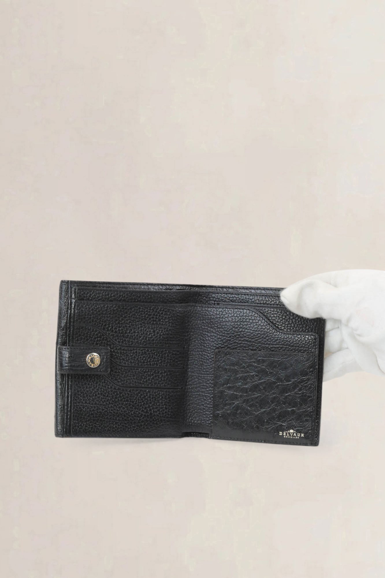 Delvaux Black Ostrich Leather Wallet