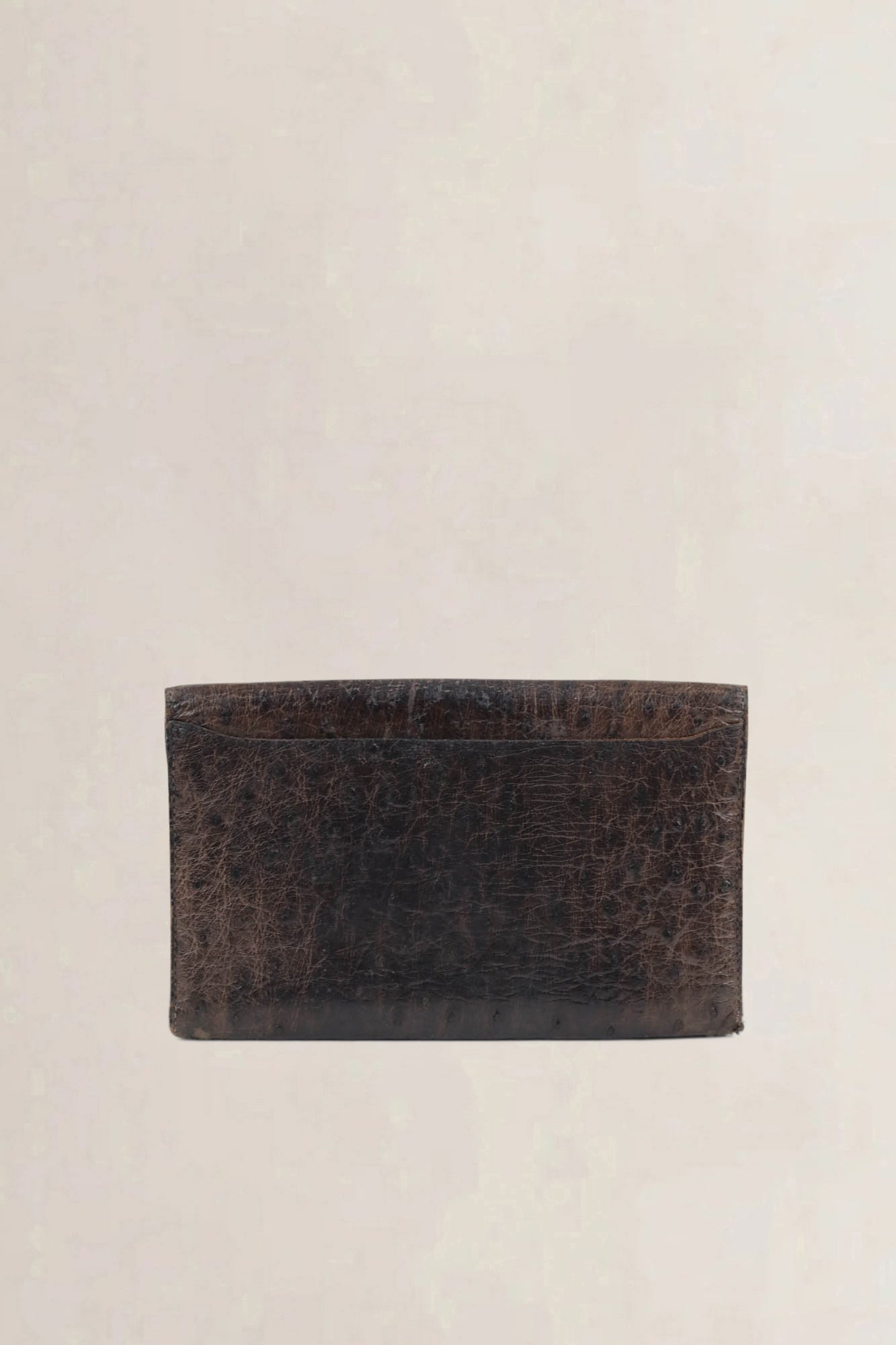 Delvaux Brown Ostrich Long Wallet