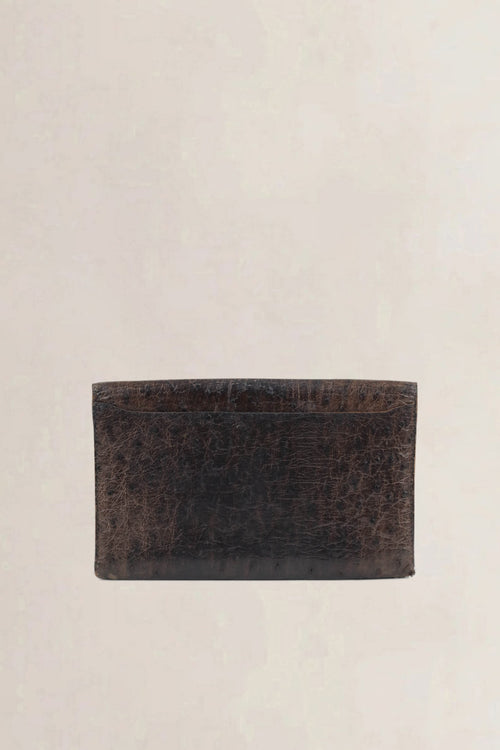 Delvaux Brown Ostrich Long Wallet