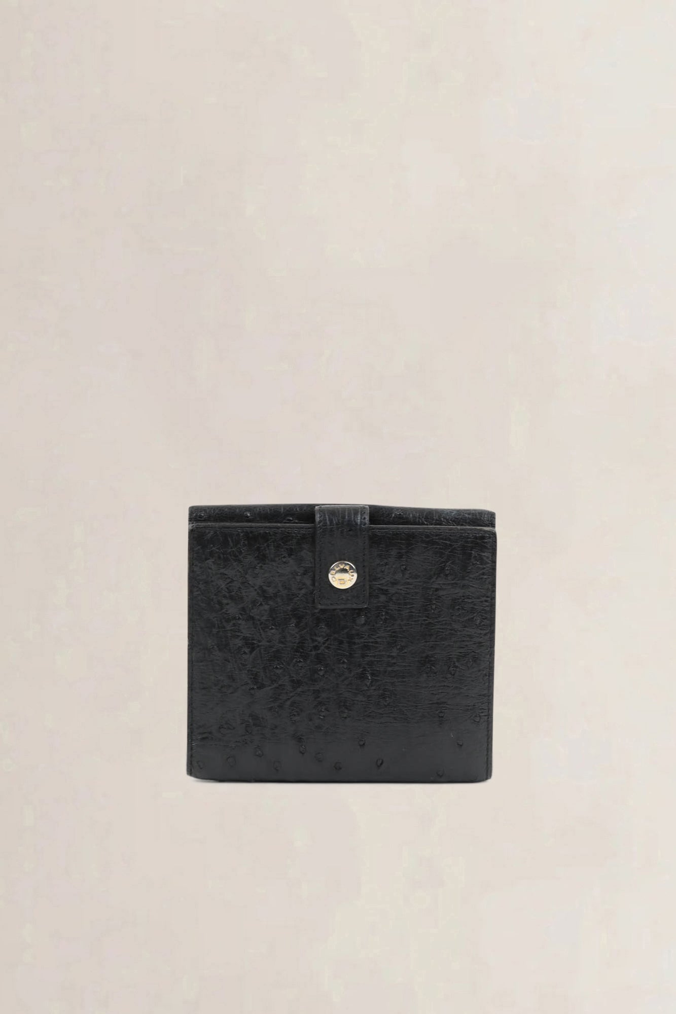 Delvaux Black Ostrich Leather Wallet
