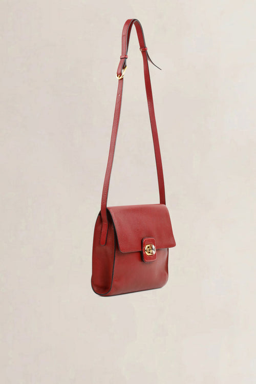 Delvaux Red Turnlock Crossbody Bag