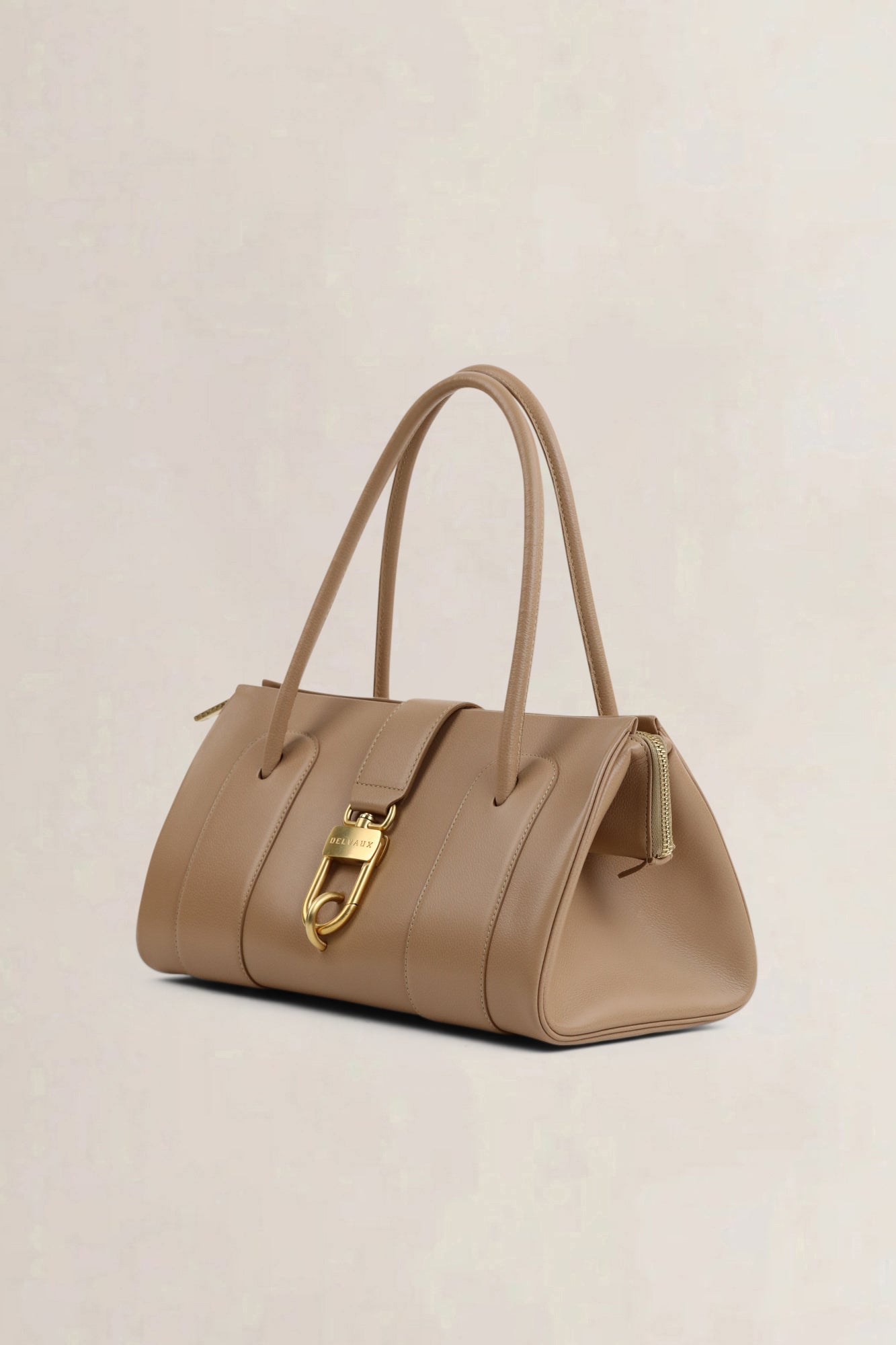 Delvaux Taupe Le Georges GM Shoulder Bag