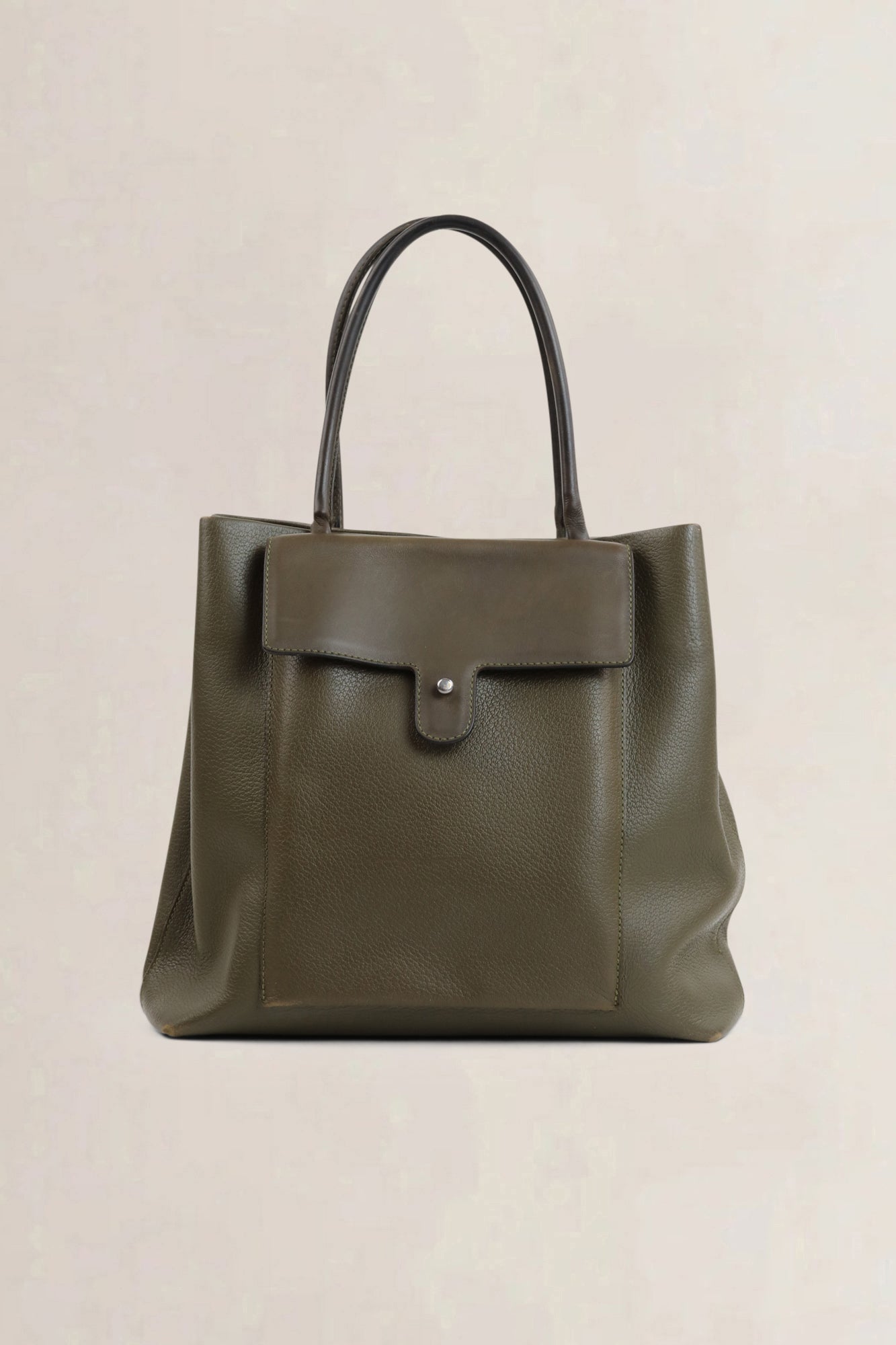 Deux de Delvaux Green Top Handle Bag