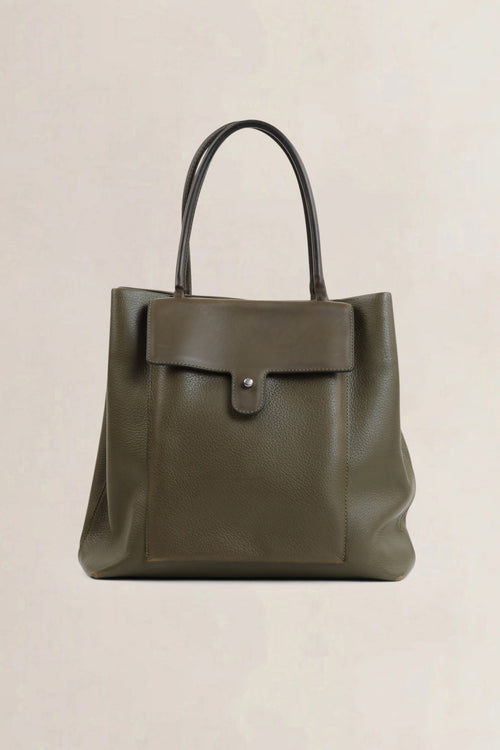 Deux de Delvaux Green Top Handle Bag