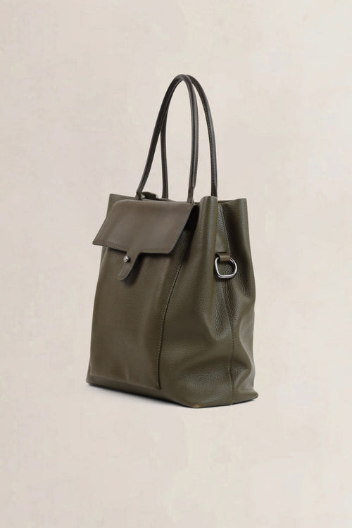 Deux de Delvaux Green Top Handle Bag