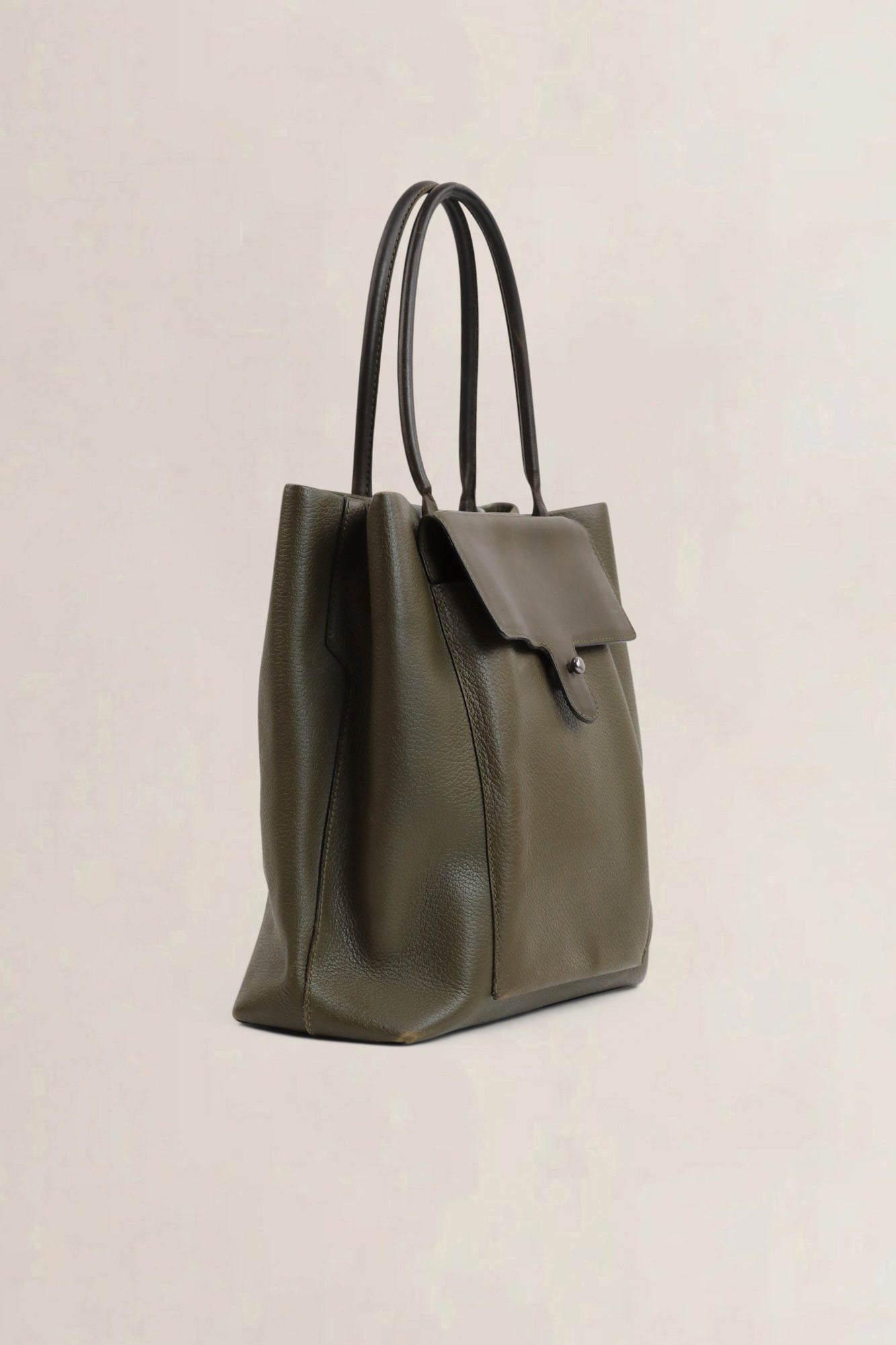 Deux de Delvaux Green Top Handle Bag