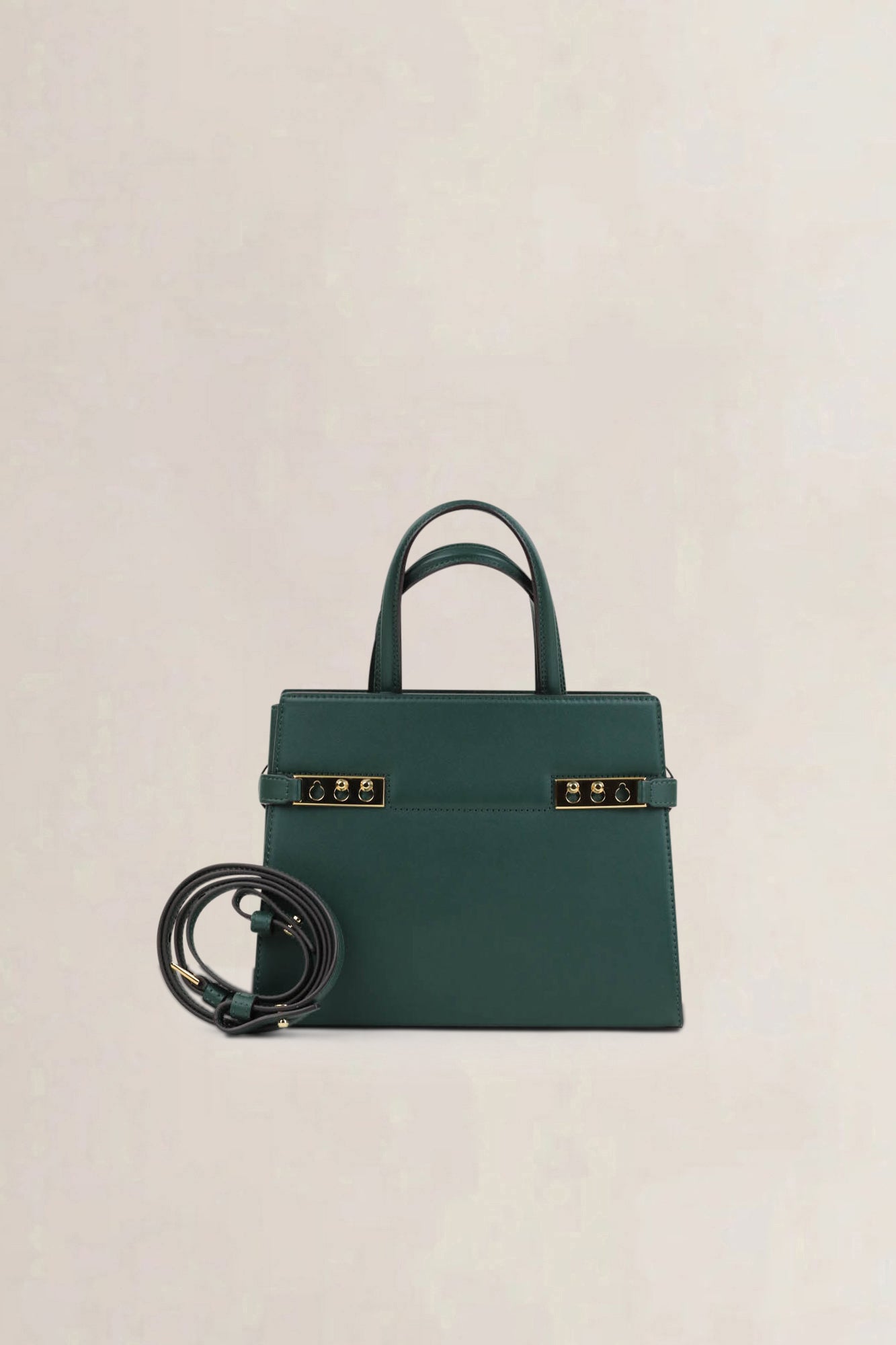 Delvaux Forest Green Tempête Crush Small Crossbody Bag
