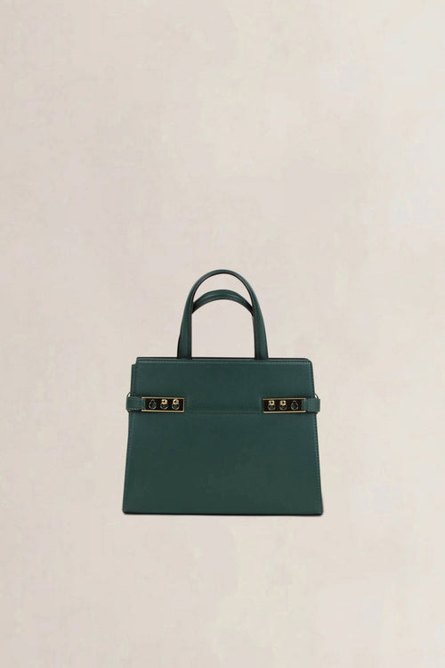 Delvaux Forest Green Tempête Crush Small Crossbody Bag