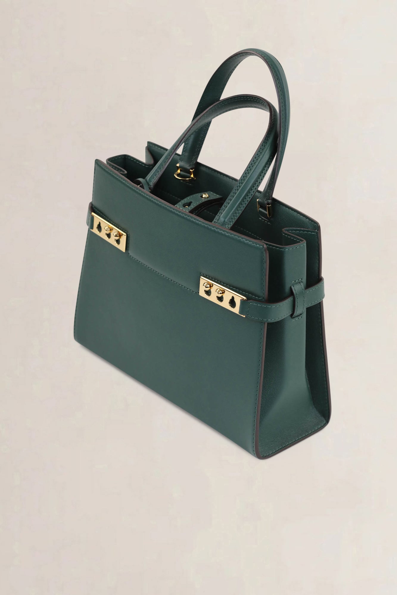 Delvaux Forest Green Tempête Crush Small Crossbody Bag