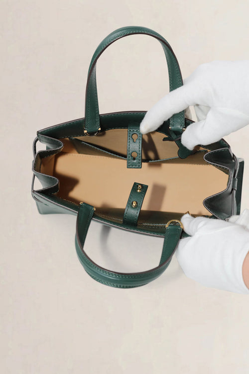 Delvaux Forest Green Tempête Crush Small Crossbody Bag