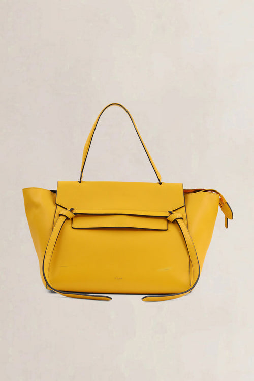 Céline Yellow Calfskin Leather Belt Bag