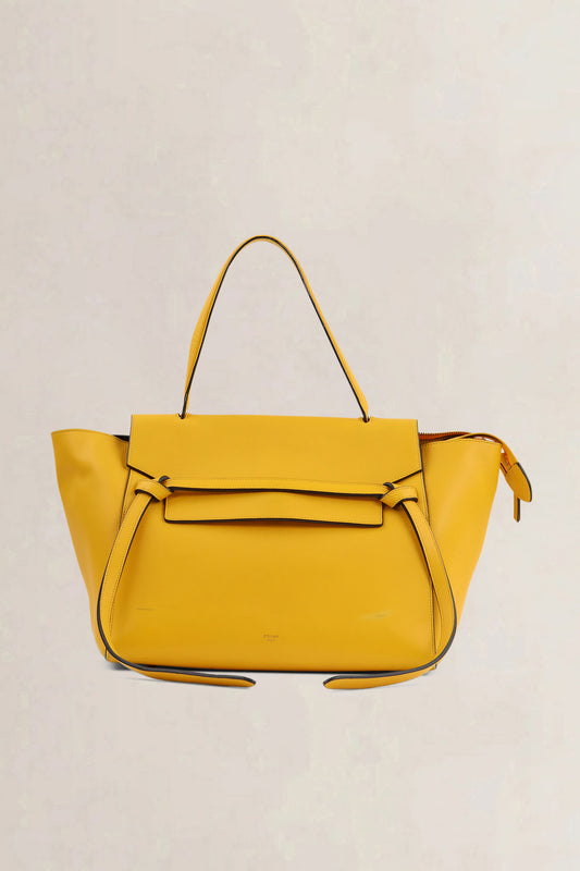 Céline Yellow Calfskin Leather Belt Bag