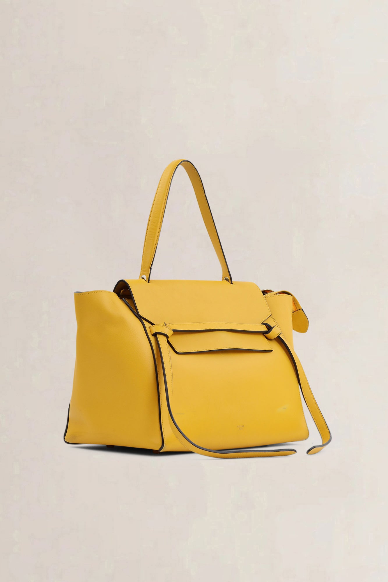 Céline Yellow Calfskin Leather Belt Bag